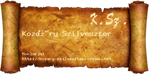 Kozáry Szilveszter névjegykártya